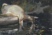 Winslow Homer Deer Drinking (mk44) Sweden oil painting artist